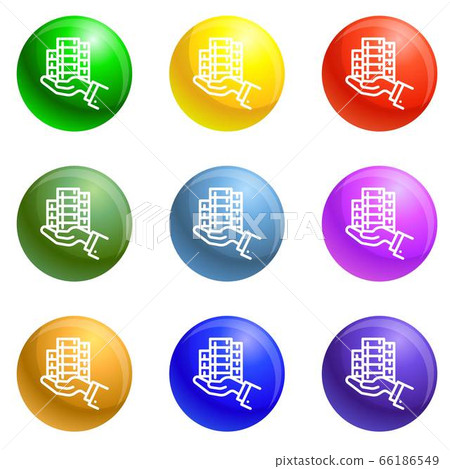 Bribery money give icons set vector 66186549