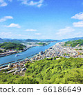 Onomichi Suido watercolor style illustration 66186649