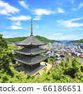 Onomichi Tenneiji triple tower watercolor style illustration 66186651