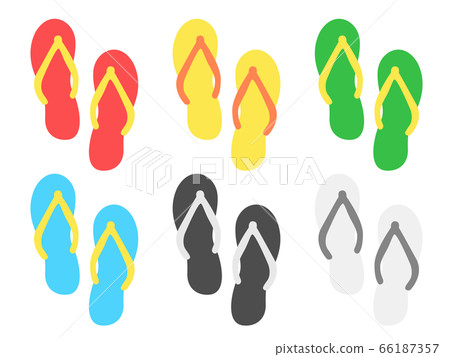 Illustration set of beach sandals Illustration set of beach sandals 66187357