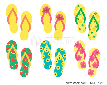 Illustration set of design beach sandals 66187358