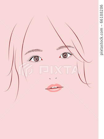 Up illustration of a surprised female face Up illustration of a surprised female face 66188286