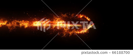 Abstract flame arrow flying in the dark 66188700