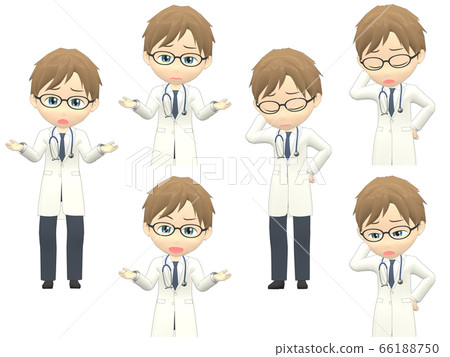 [Problem A] Caucasian Male Doctor Medium Front View 66188750