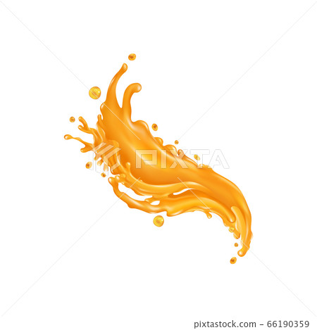 Orange juice splash on a white background Orange juice splash on a white background 66190359
