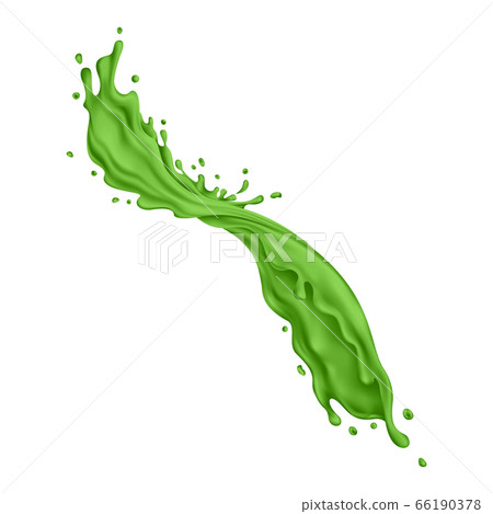 Green liquid splash on a white background Green liquid splash on a white background 66190378