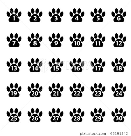 Pad number icon set (monochrome) - Stock Illustration [66191342] - PIXTA