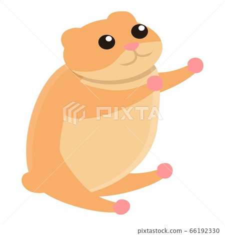 Hamster want hug icon, cartoon style 66192330