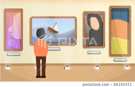 Art museum concept banner, cartoon style Art museum concept banner, cartoon style 66192431