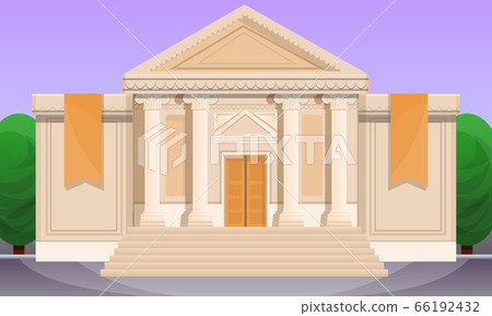 Old museum concept banner, cartoon style Old museum concept banner, cartoon style 66192432