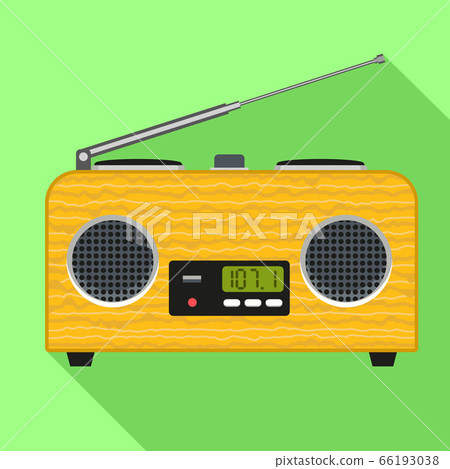 Yellow speaker radio icon, flat style Yellow speaker radio icon, flat style 66193038
