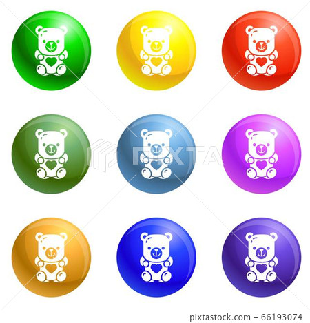 Jelly bear icons set vector 66193074
