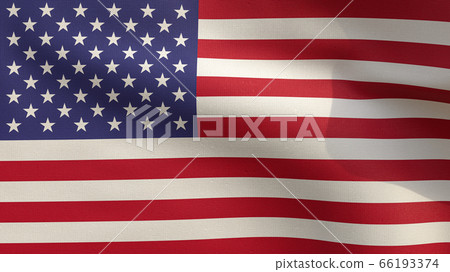3D Rendering - Close Up flag of United States. Realistic waving fabric America national flag. 3D Rendering - Close Up flag of United States. Realistic waving fabric America national flag. 66193374
