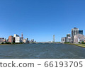 Bandai Bridge and Shinano River in the center of Niigata City in early summer 66193705