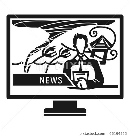 TV weather forecast icon, simple style TV weather forecast icon, simple style 66194333