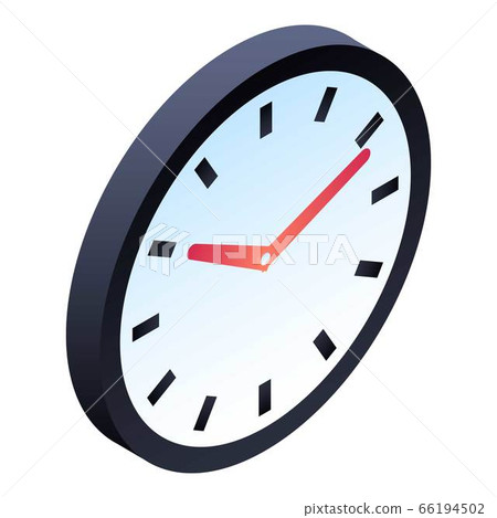Wall clock icon, isometric style Wall clock icon, isometric style 66194502