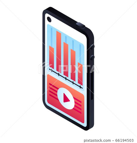 Smartphone graph icon, isometric style 66194503