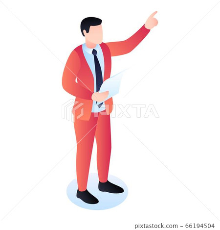 Conference speaker icon, isometric style 66194504