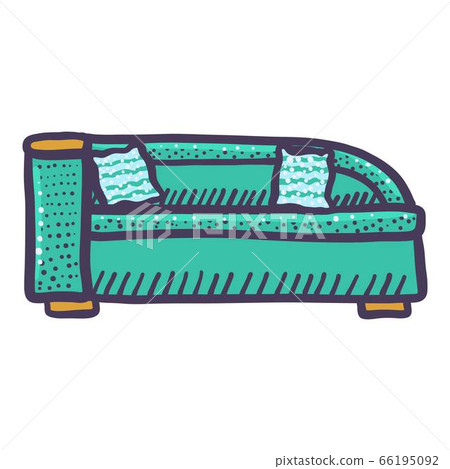 Corner sofa icon, hand drawn style 66195092