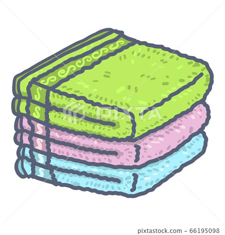 Towel stack icon, hand drawn style 66195098