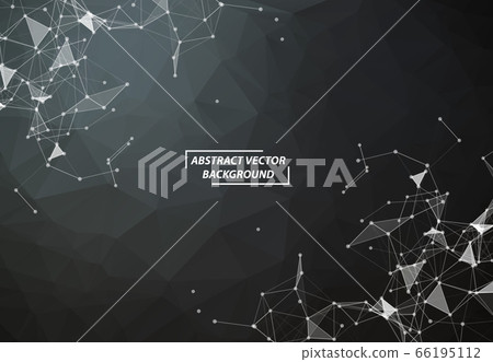 Abstract Black Polygonal Space Background with 66195112