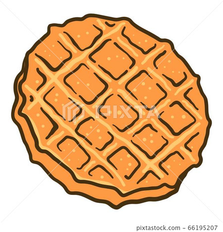 Waffle cookie icon, hand drawn style Waffle cookie icon, hand drawn style 66195207