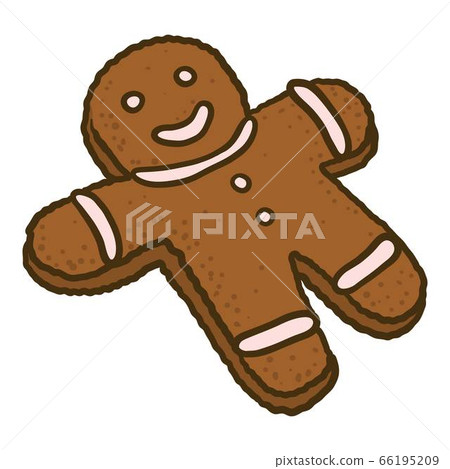 Gingerbread man icon, hand drawn style 66195209