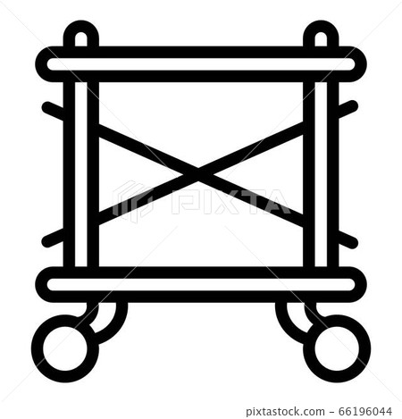 Scaffolding on wheel icon, outline style 66196044