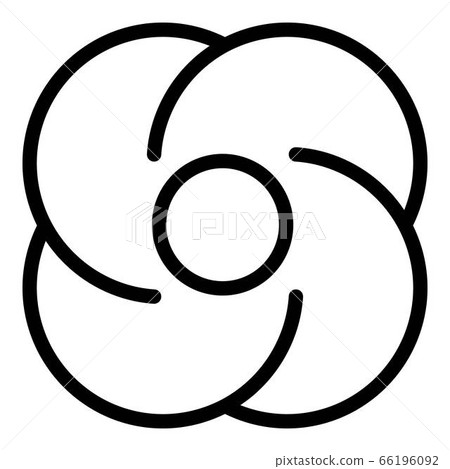 Flower cookie icon, outline style 66196092