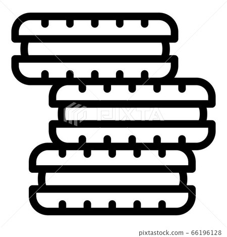Stack of biscuit icon, outline style Stack of biscuit icon, outline style 66196128