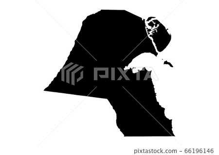 Kuwait  map with gray tone on  white background,illustration,textured , Symbols of Kuwait,vector illustration 66196146