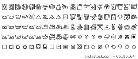 Laundry icons set, outline style 66196164