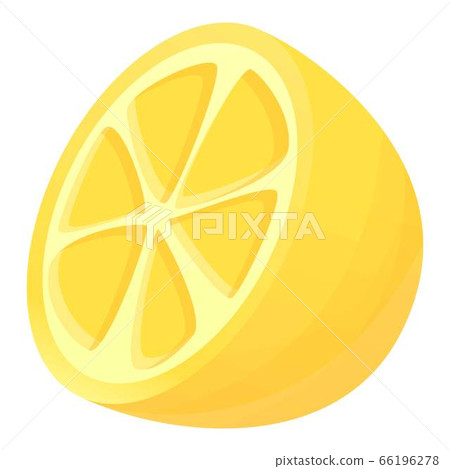 Half of lemon icon, cartoon style - Stock Illustration [66196278] - PIXTA
