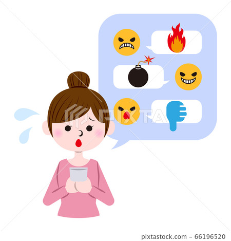 A woman suffering from slander and flames 66196520