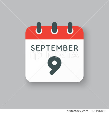 Calendar icon day 9 September, template date days - Stock Illustration ...