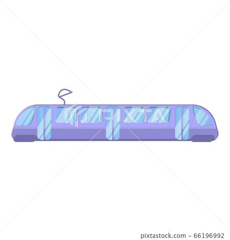 Purple tram car icon, cartoon style Purple tram car icon, cartoon style 66196992