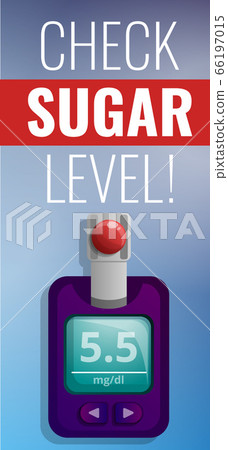 Check sugar level concept banner, cartoon style Check sugar level concept banner, cartoon style 66197015