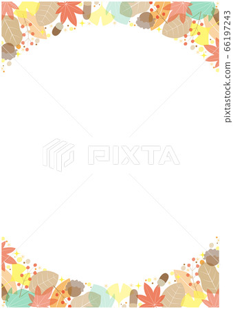 Frame 02 of fallen autumn leaves (vertical) - Stock Illustration ...