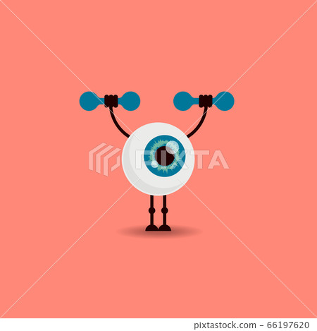 Eye lifting dumbbells. Good vision concept 66197620