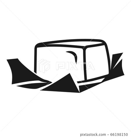Opened briquette butter icon, simple style Opened briquette butter icon, simple style 66198150