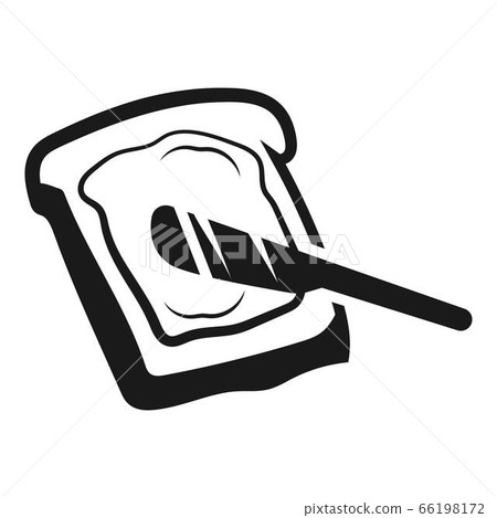 Knife spreading butter icon, simple style 66198172