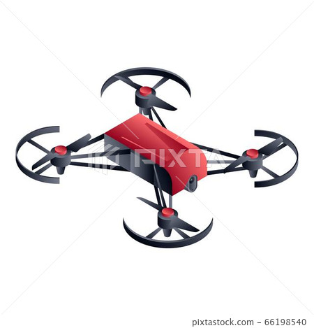 Red protected drone icon, isometric style Red protected drone icon, isometric style 66198540