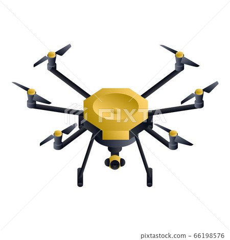 Hexacopter drone icon, isometric style 66198576