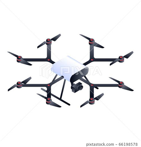 Eight motor drone icon, isometric style Eight motor drone icon, isometric style 66198578