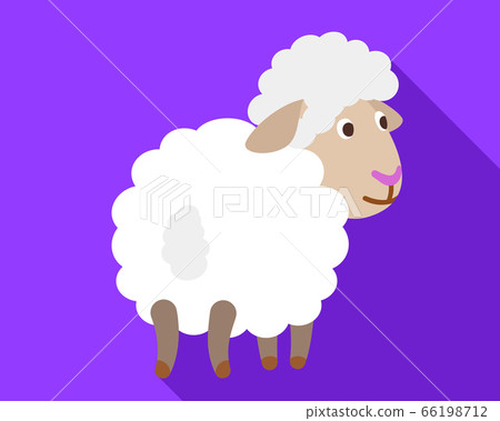 Back of sheep icon, flat style Back of sheep icon, flat style 66198712