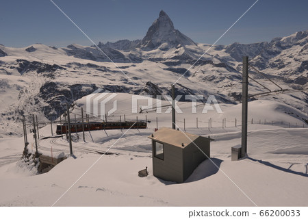 Gornergrat mountain railway and the Matterhorn Gornergrat mountain railway and the Matterhorn 66200033