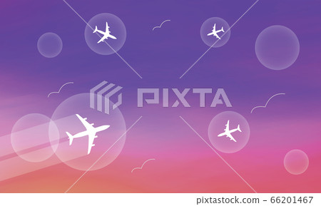 Bubble travel Airplane white smoke contrail tail 66201467