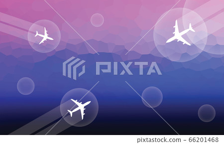 Bubble travel Airplane white smoke contrail tail 66201468