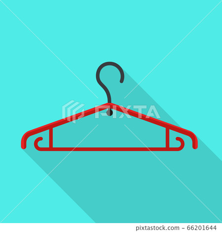 Plastic cloth hanger icon, flat style Plastic cloth hanger icon, flat style 66201644