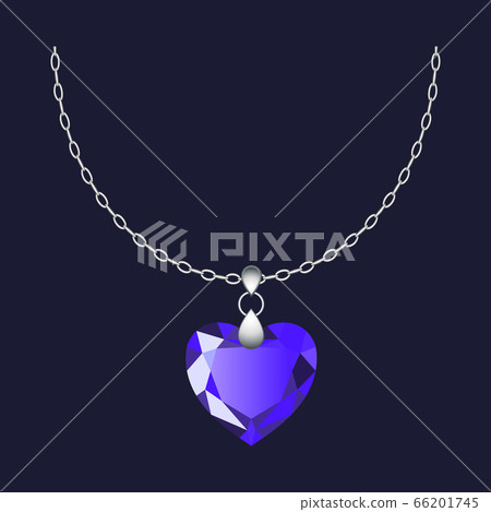 Gemstone pendant necklace icon, realistic style 66201745